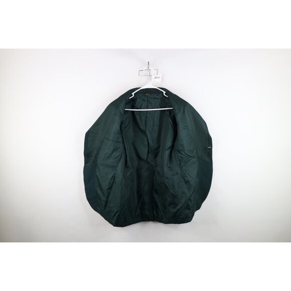 Vintage 50s Rockabilly Mens 39R Satin Trim Smoking Prom Tuxedo Jacket Green USA - Picture 13 of 16